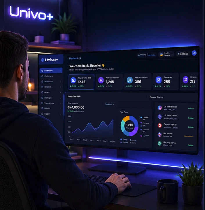 IPTV reseller program for managing customers, credits and subscriptions
